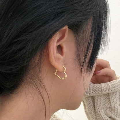 HEART HOOP EARRINGS (PAIR)